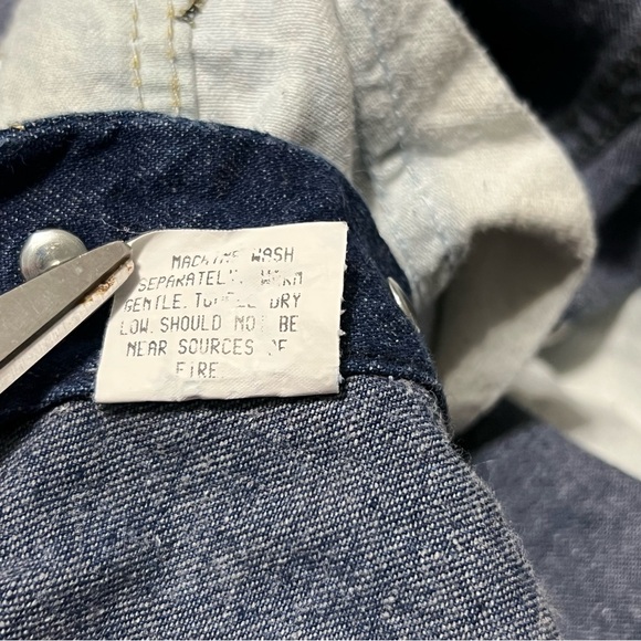 Pointer 17 Blue Jean Jumper Overall Dress Denim Cottagecore Chore USA Made VTG - Picture 3 of 7